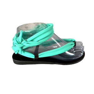 NEW~ ‎ Zingara Leather Flat Sandal Green Wrap Ribbon ~ 6